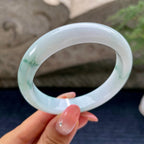 细糯种飘花正圈平安镯56.7圈         天然缅甸A货翡翠（yc433532）