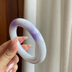 细糯冰飘紫罗兰翡翠圆条手镯（55mm）（yc282499）