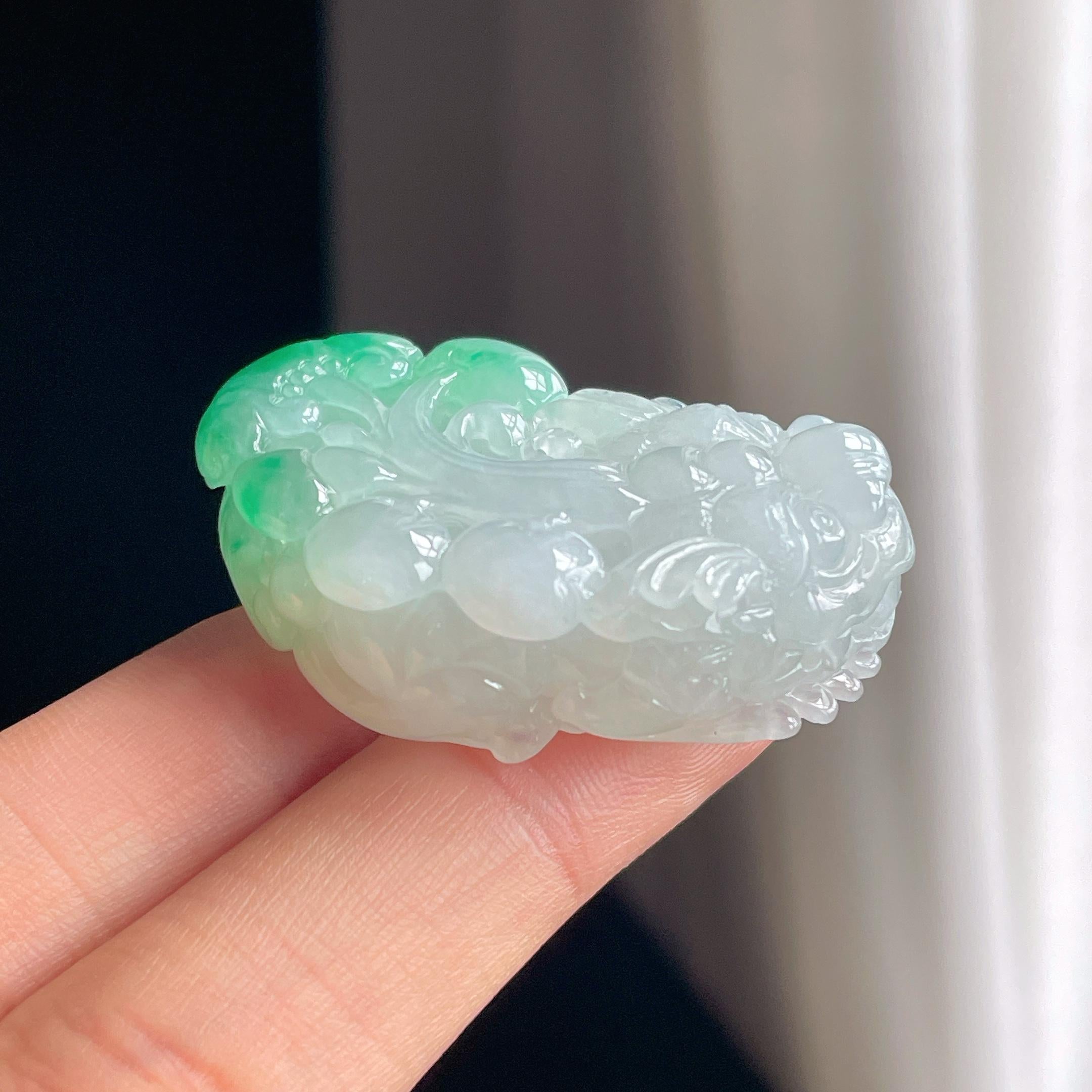 糯冰带色翡翠貔貅（yc356783）