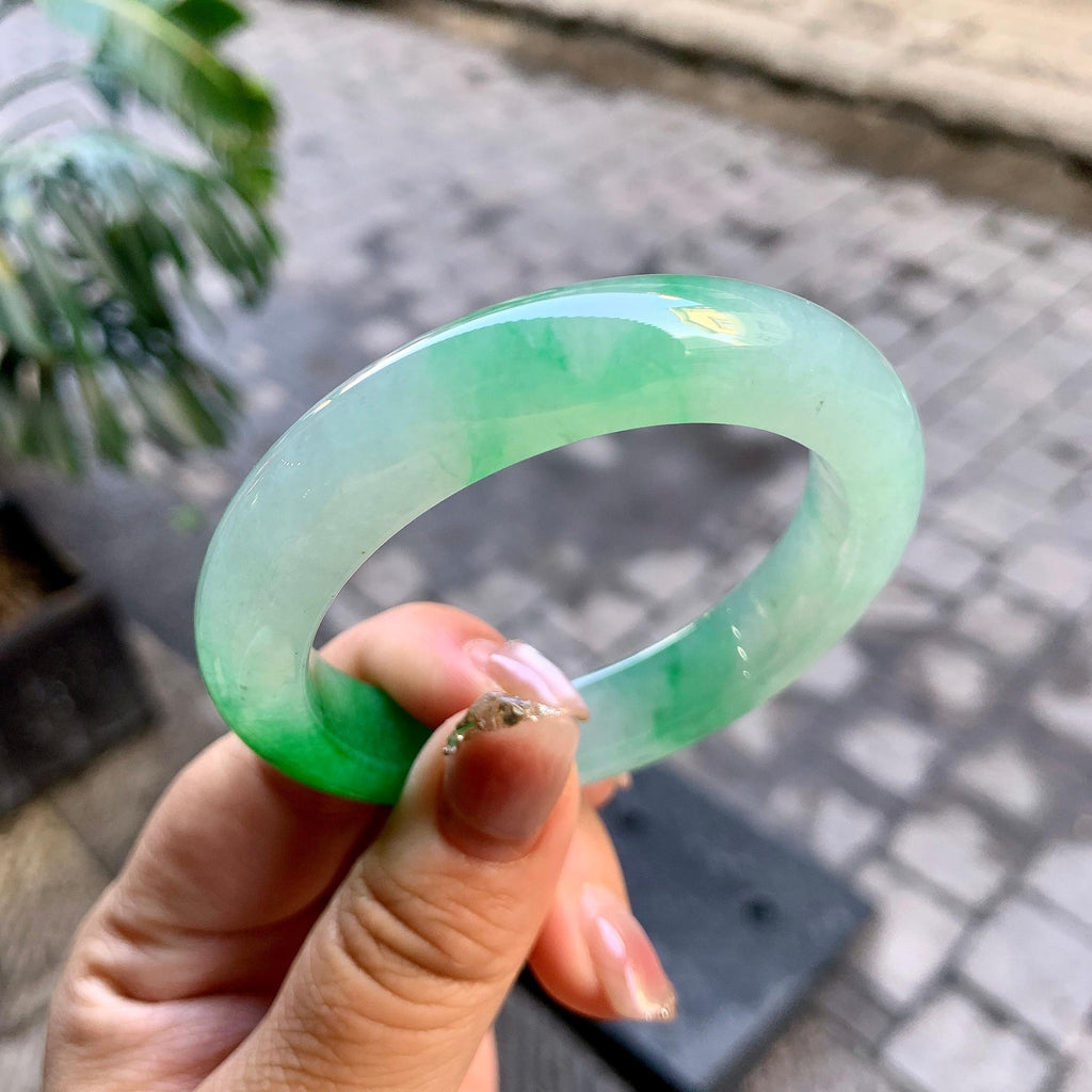 冰种飘阳绿平安镯（53.7mm）（yc292637）