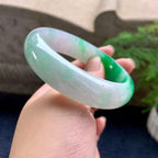 细糯种飘阳绿宽版轮胎手镯（59.8mm）（yc253725）