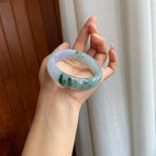 冰种紫罗兰飘花翡翠平安镯（57mm）（yc325736）