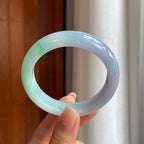 糯冰春彩翡翠平安镯(57.8mm)（yc402804）