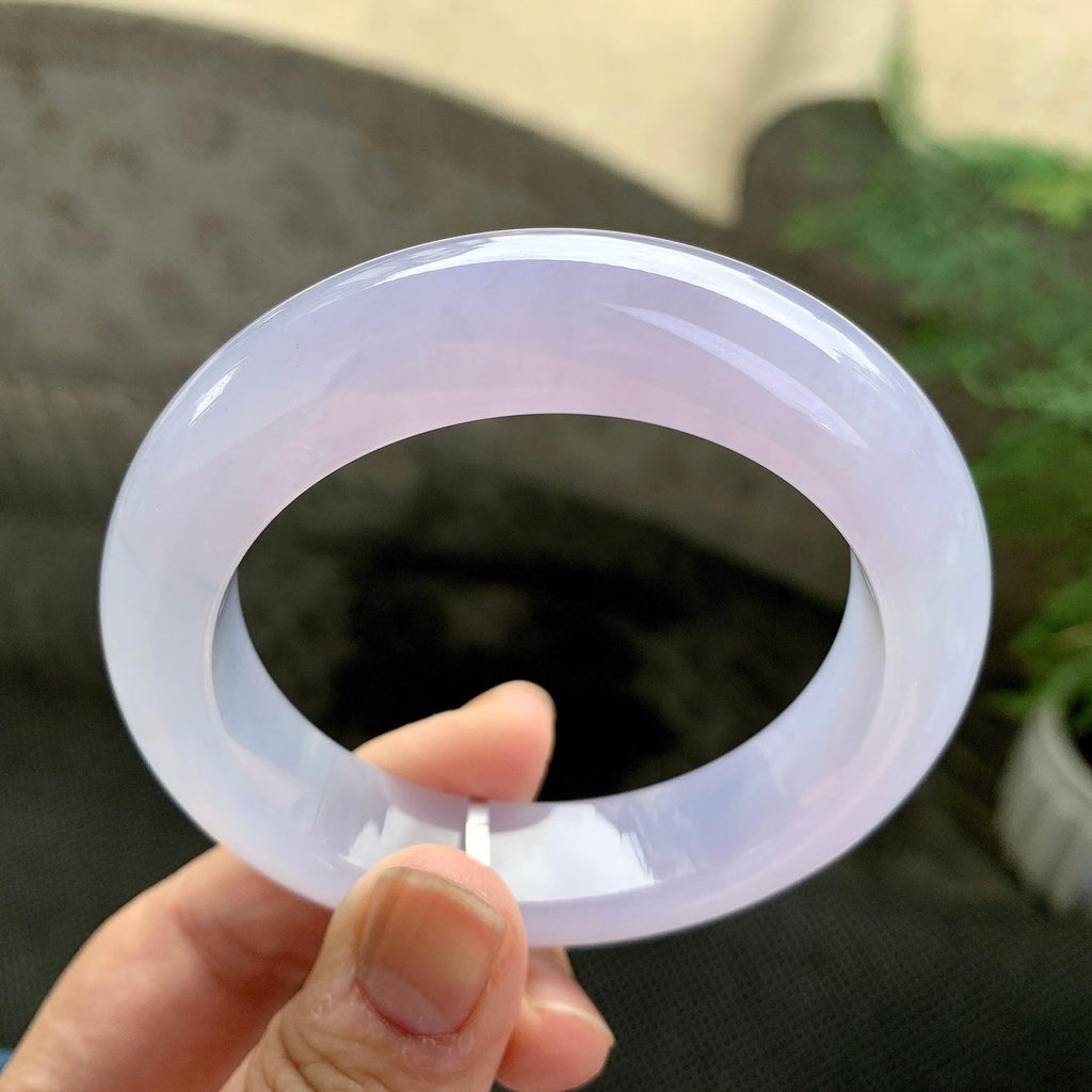 糯冰种紫罗兰平安镯（53.4mm）（yc261146）