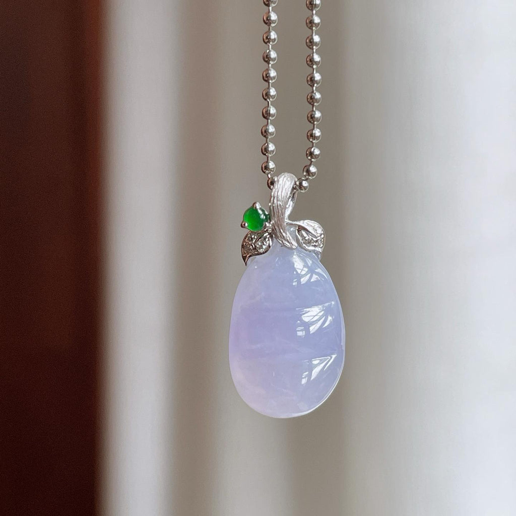 18k金扣糯冰紫罗兰翡翠豆子（yc240423）