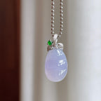 18k金扣糯冰紫罗兰翡翠豆子（yc240423）