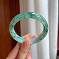 糯冰飘花翡翠平安镯（56.3mm)（yc389537）