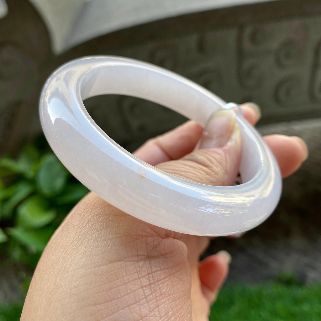 糯冰种洒金平安镯（55.7mm）（yc304772）