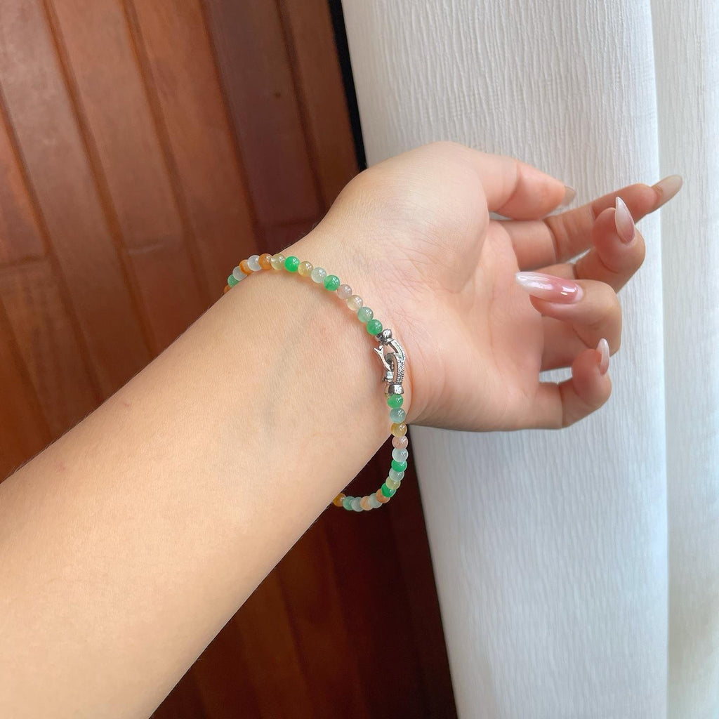 冰种多宝翡翠珠串手串（yc267486）