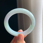 糯冰带色翡翠平安镯(56mm)（yc348932）