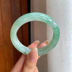 糯冰飘花翡翠平安镯（55mm)（yc411288）