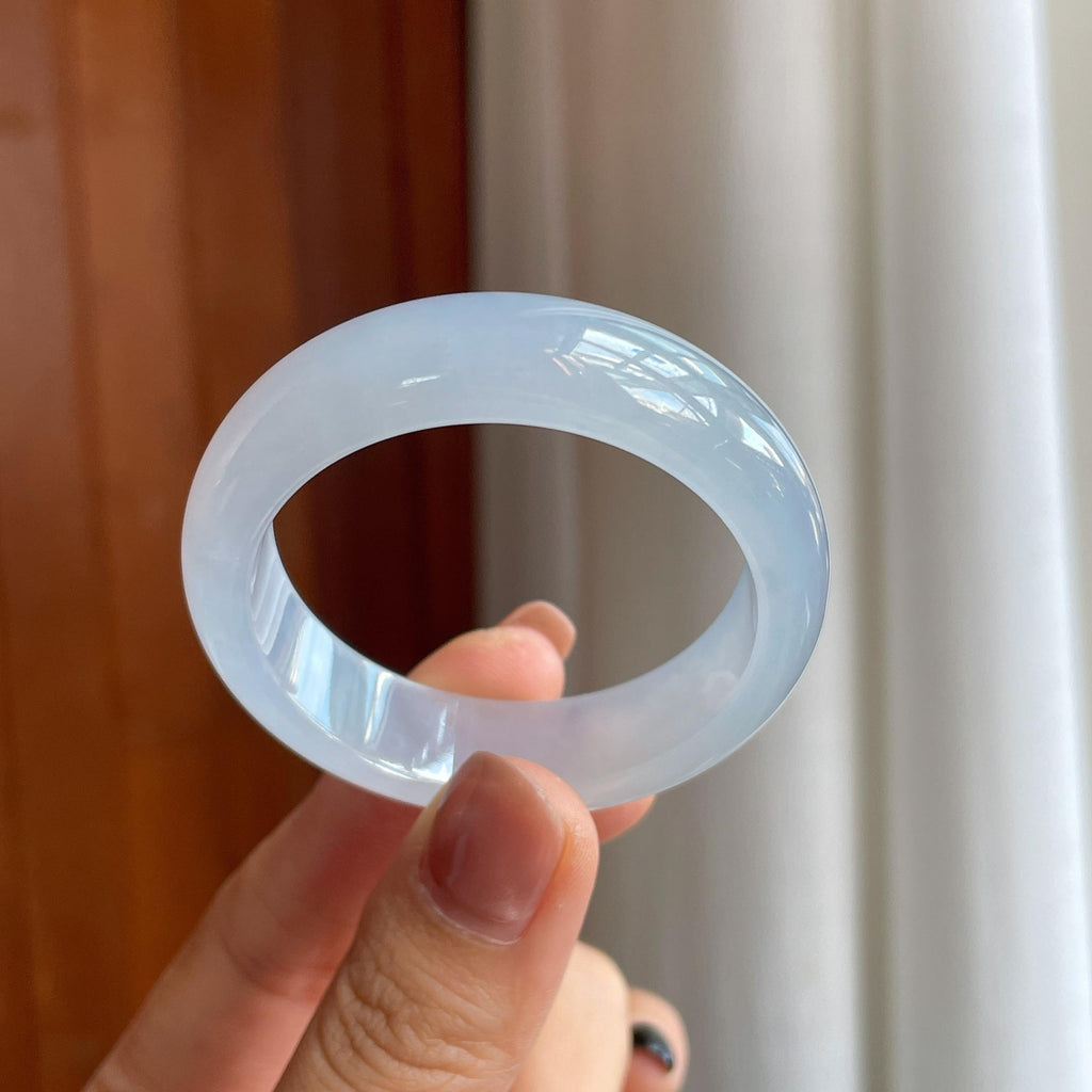 冰种淡紫底翡翠童镯（42mm)（yc286945）