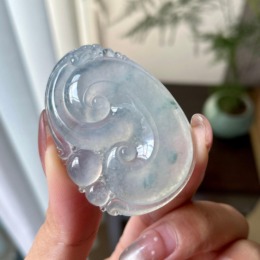 糯冰种飘花如意挂件（yc305718）