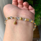 18K金钻镶冰种无色随型珠子手链（yc225055）