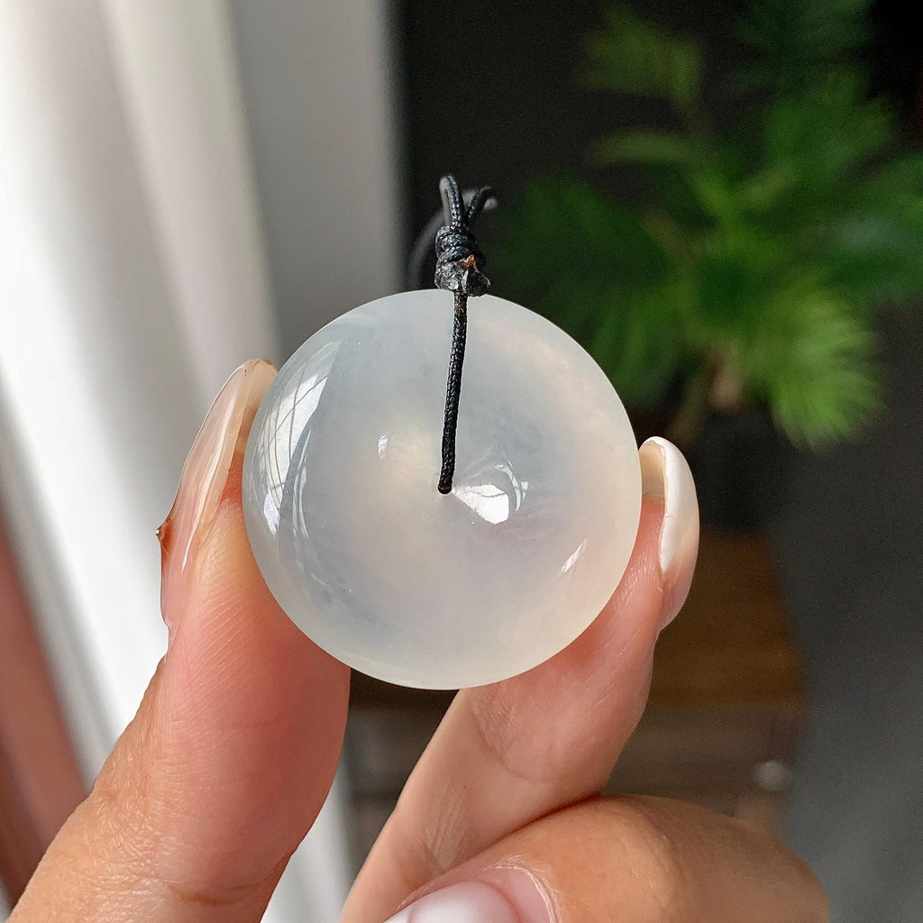 糯冰种无色平安扣吊坠（yc261151）