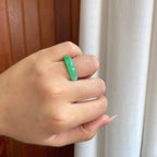 糯冰带色翡翠戒圈（yc258408）