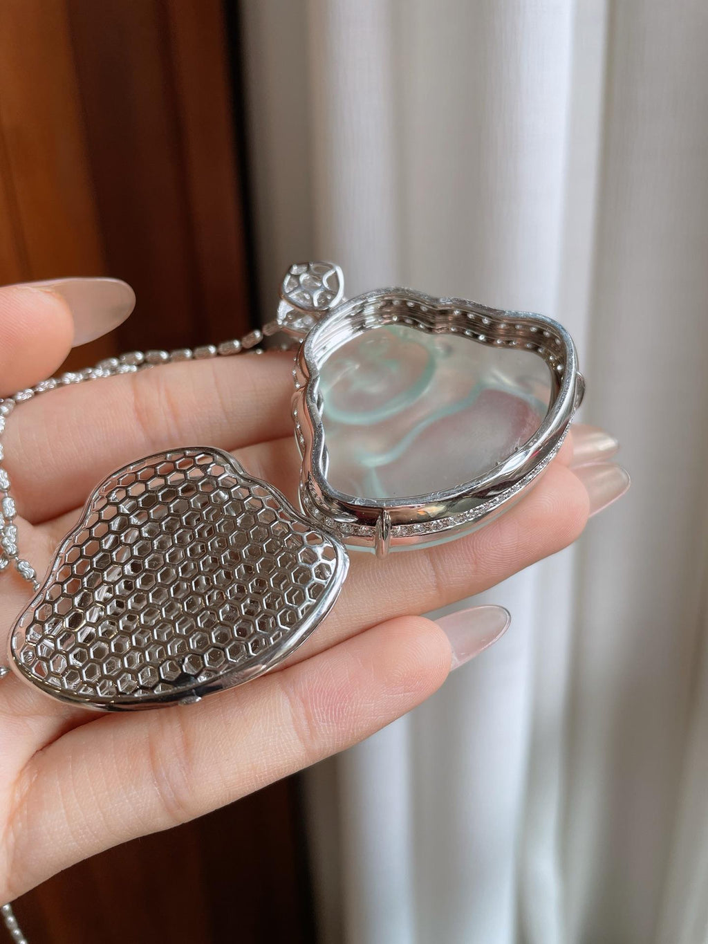 18k金镶镶冰玻种翡翠佛公（yc233167）