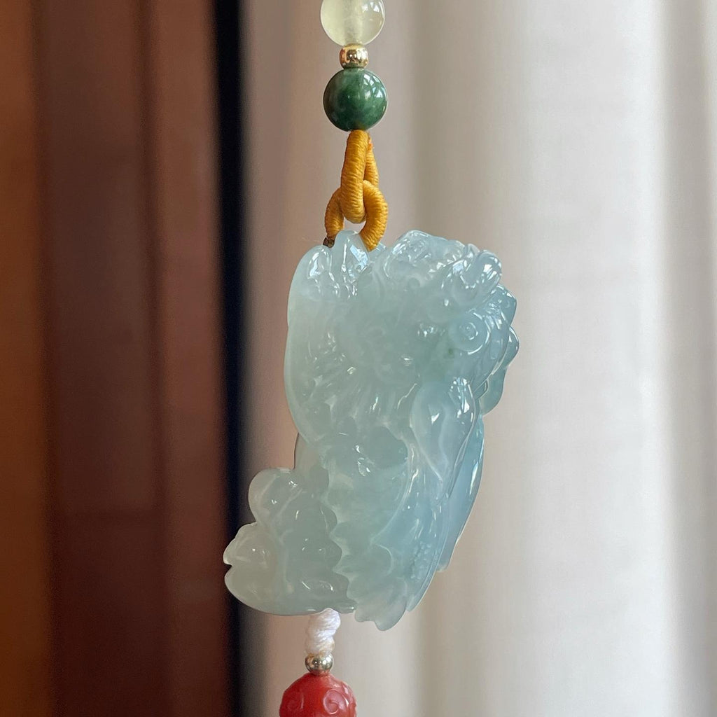糯冰翡翠貔貅车挂（yc277630）