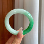 糯冰带色翡翠平安镯（54mm）（yc268218）