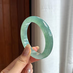 冰种湖水绿正圈平安镯 55圈 天然缅甸A货翡翠（yc455570）