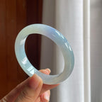 冰种淡紫罗兰翡翠平安镯（56mm）（yc397182）