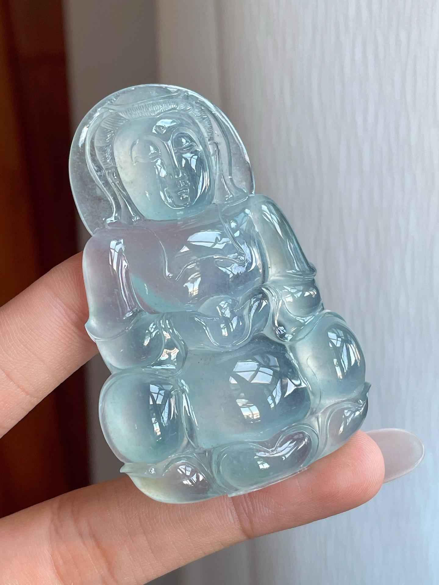 冰种淡晴底翡翠观音（yc266492）