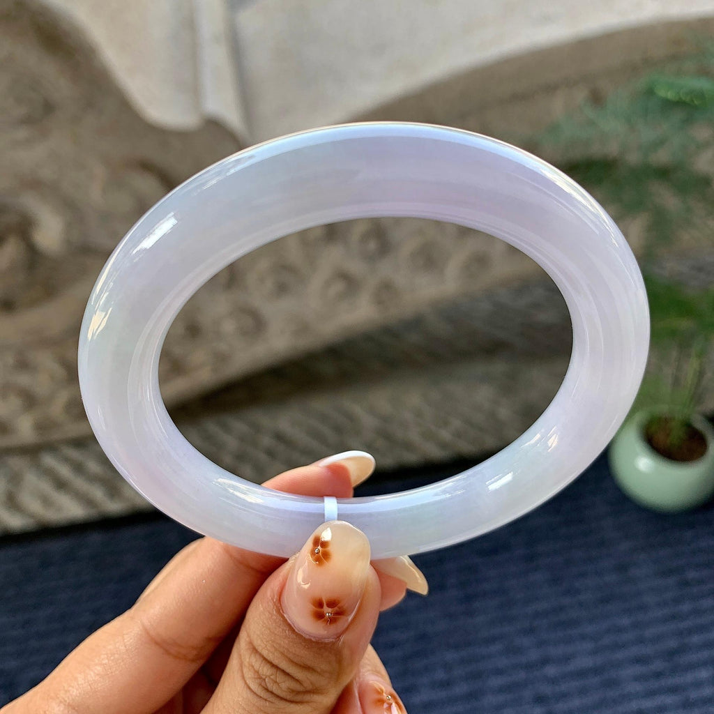 细糯种淡紫罗兰圆条手镯（58.4mm）（yc249446）