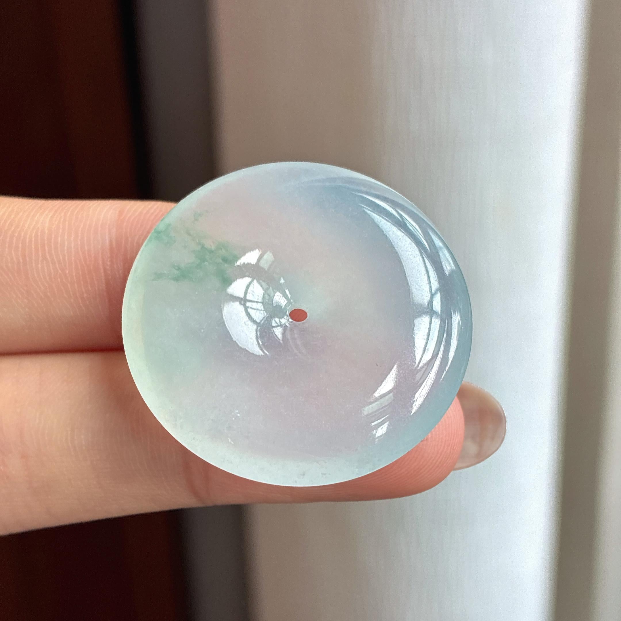 冰种飘花翡翠平安扣（yc434108）