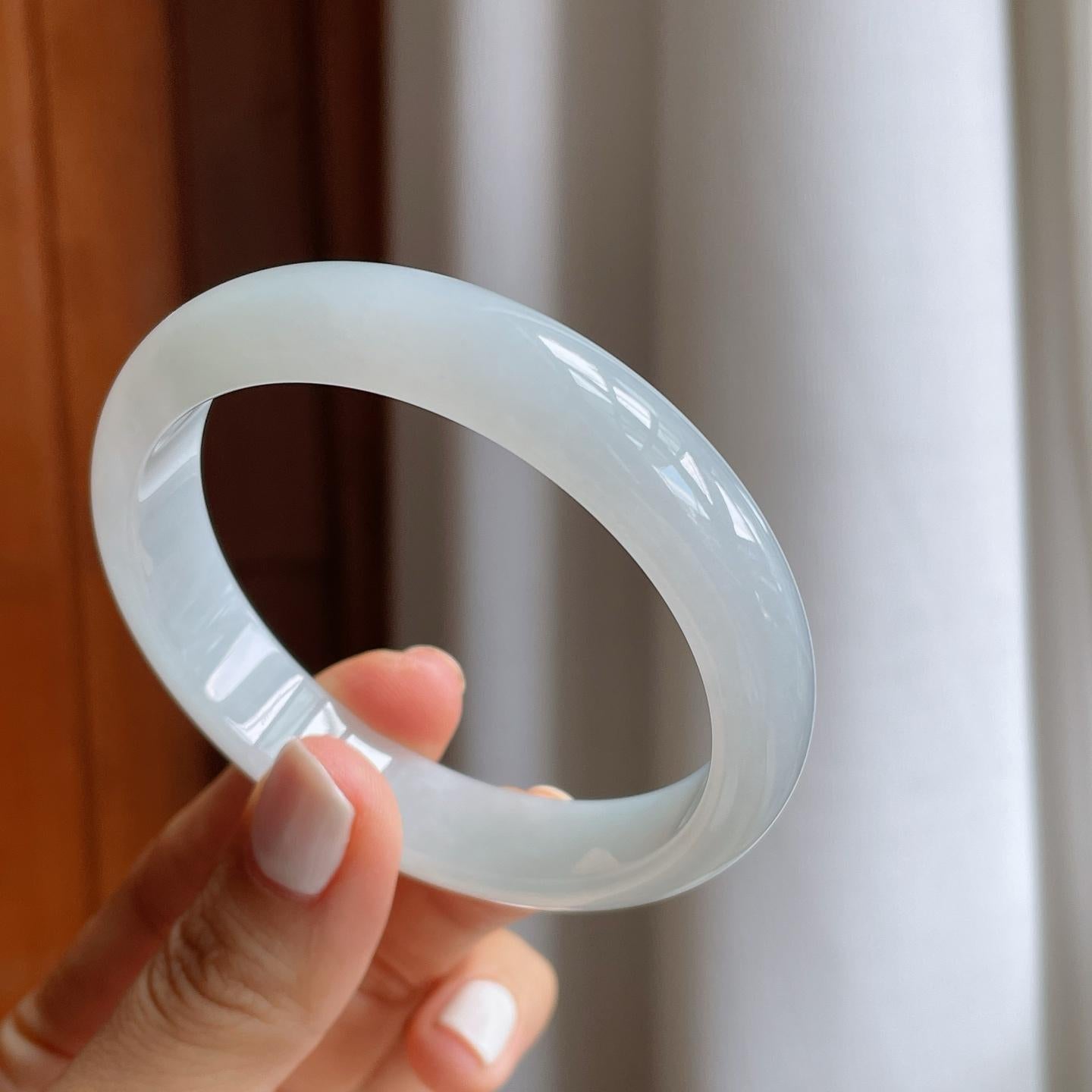 糯冰翡翠平安镯（58mm）（yc247652）