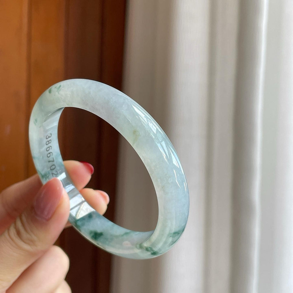 糯冰飘花翡翠平安镯（57.6mm）（yc301443）