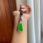 18k金镶糯冰种满绿翡翠无事牌（yc258422）