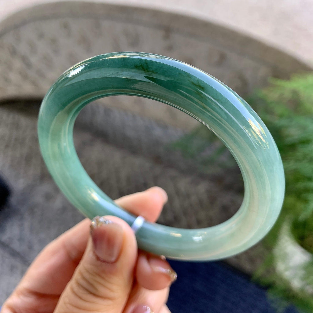 细糯种油青圆条手镯（57mm）（yc274591）