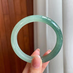 冰种湖水绿翡翠平安镯（58.3mm）（yc333817）