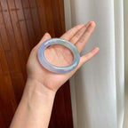 冰种春带彩翡翠圆条手镯（55mm）（yc344026）
