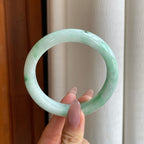 细糯冰飘花翡翠平安镯（59.8mm）（yc287982）