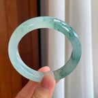 冰种飘花翡翠平安镯（56.8mm）（yc310946）