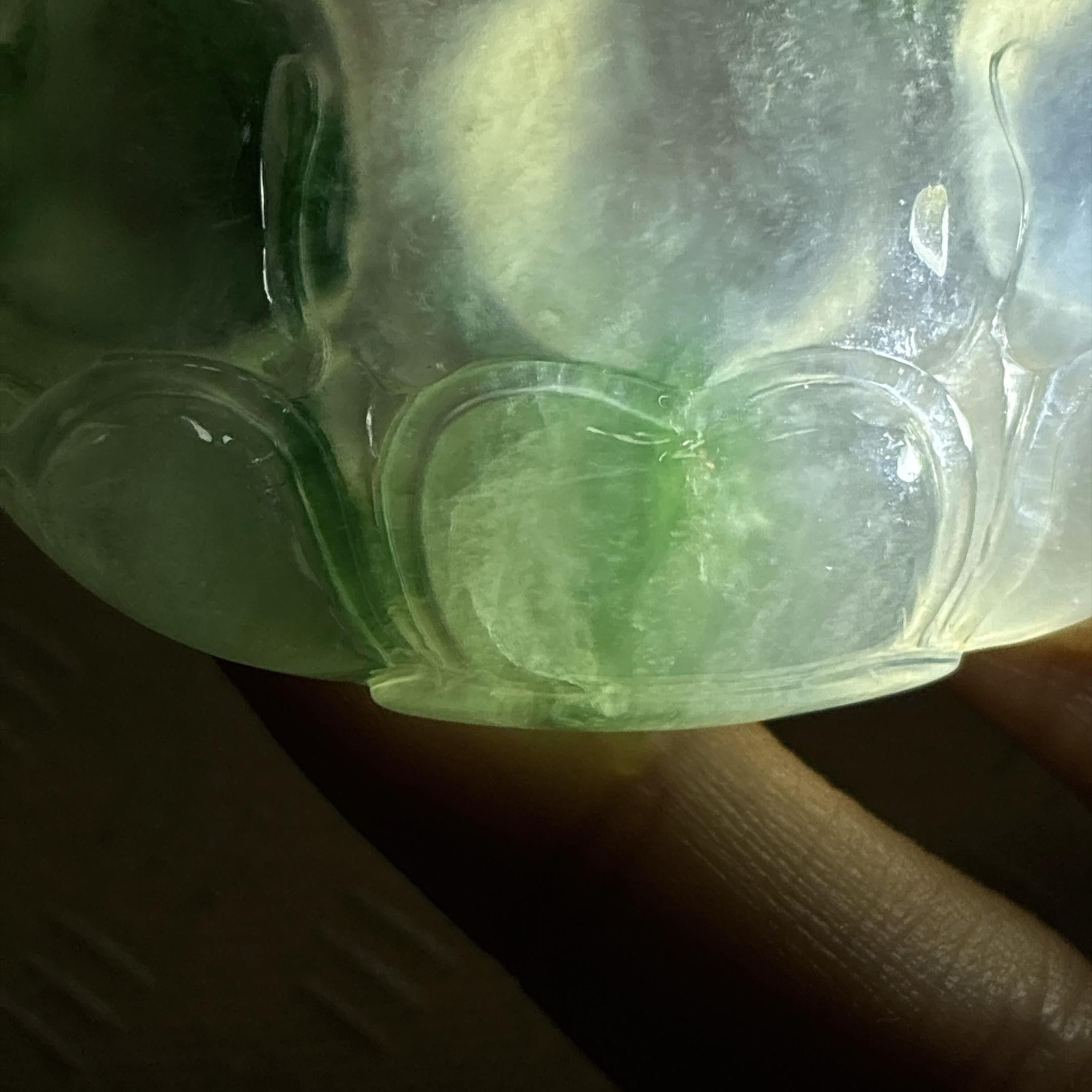 冰种飘花观音挂件 天然缅甸A货翡翠（yc495351）
