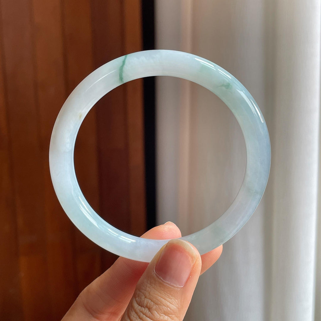 糯冰飘花翡翠圆条手镯（61mm）（yc343359）