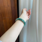 细糯冰半山半水翡翠平安镯（57mm）（yc272885）