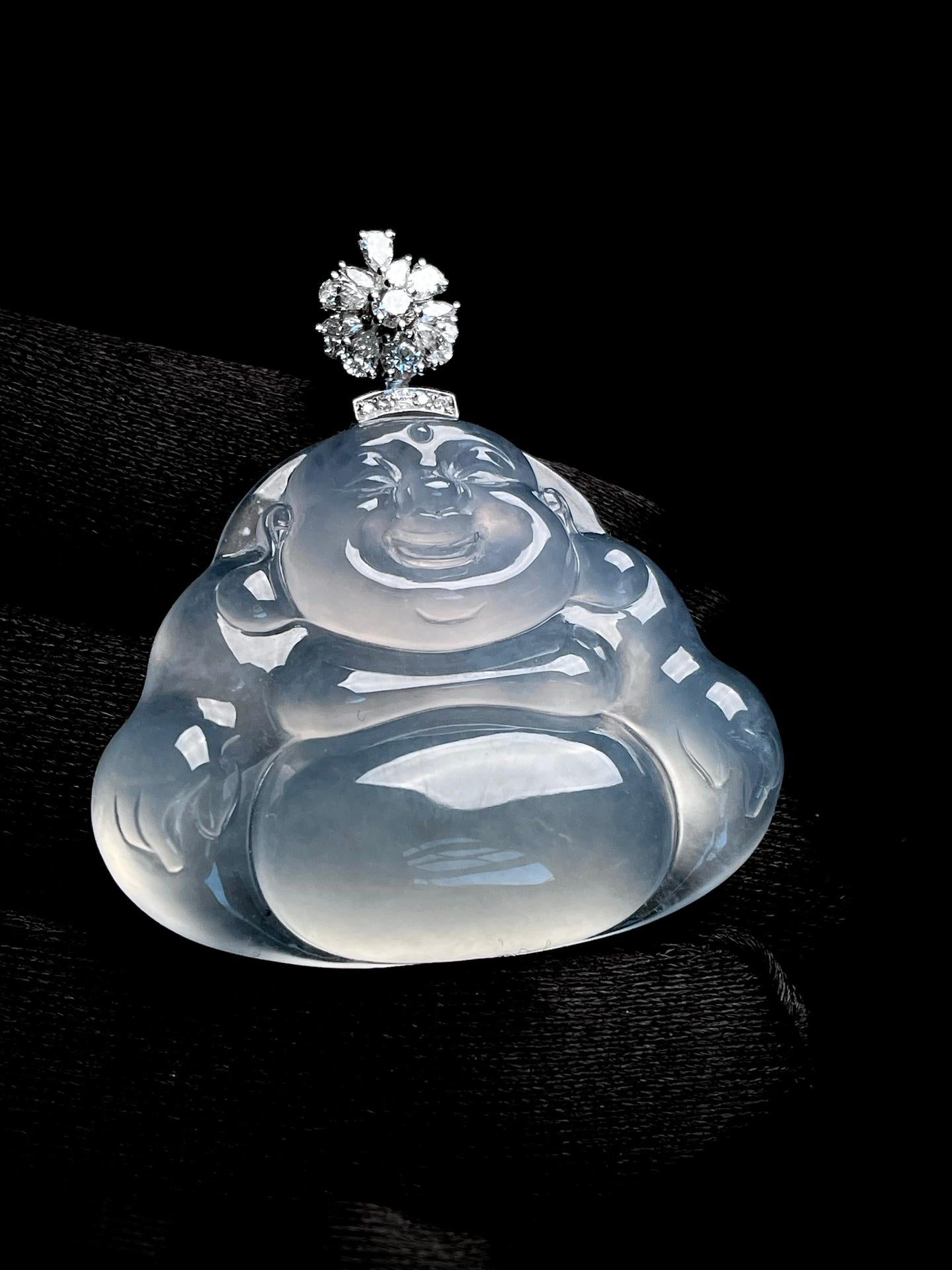 18k金扣冰种翡翠佛公（yc269682）