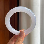 冰种淡春底翡翠圆条手镯（58.5mm）（yc419566）