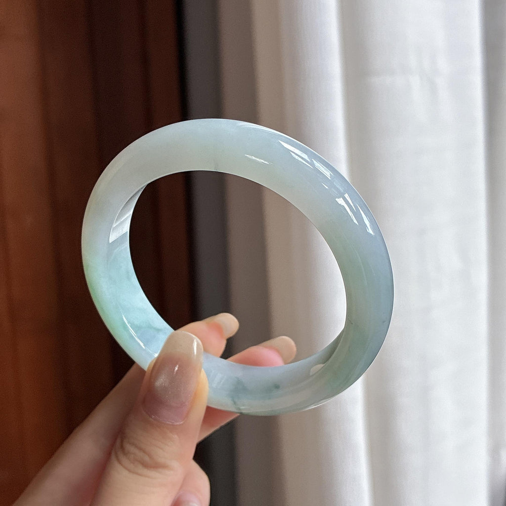 细糯种飘花正圈正圈平安镯 56圈 天然缅甸A货翡翠（yc469610）