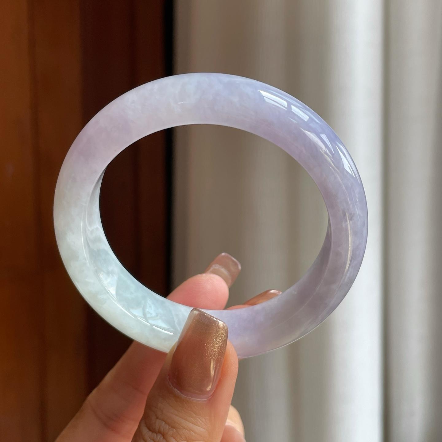 糯冰紫罗兰翡翠平安镯（54.5mm）（yc373911）