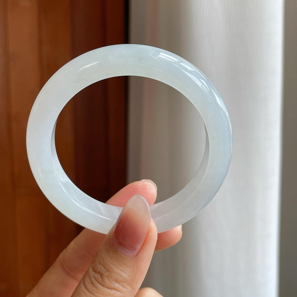糯冰无色翡翠平安镯（53.7mm）（yc311406）