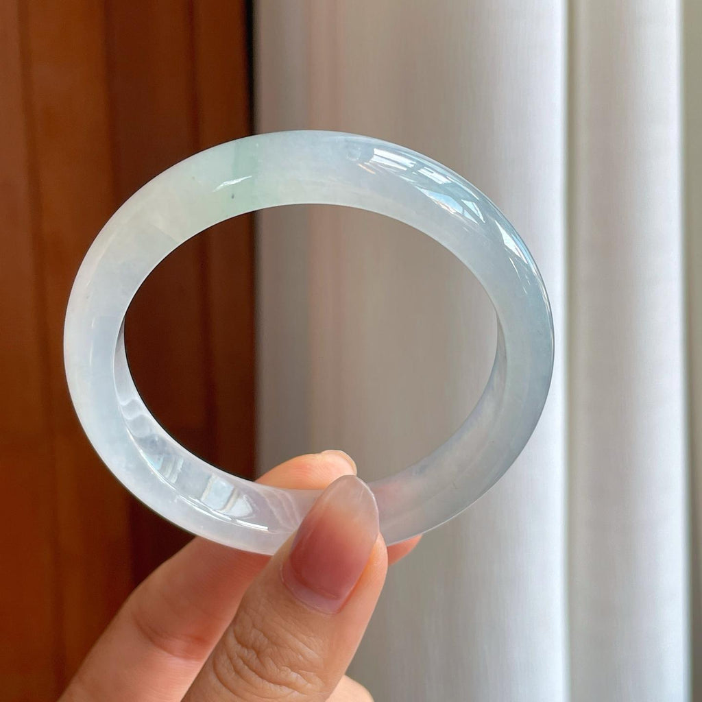 冰种飘花翡翠平安镯（57.7mm)（yc310958）