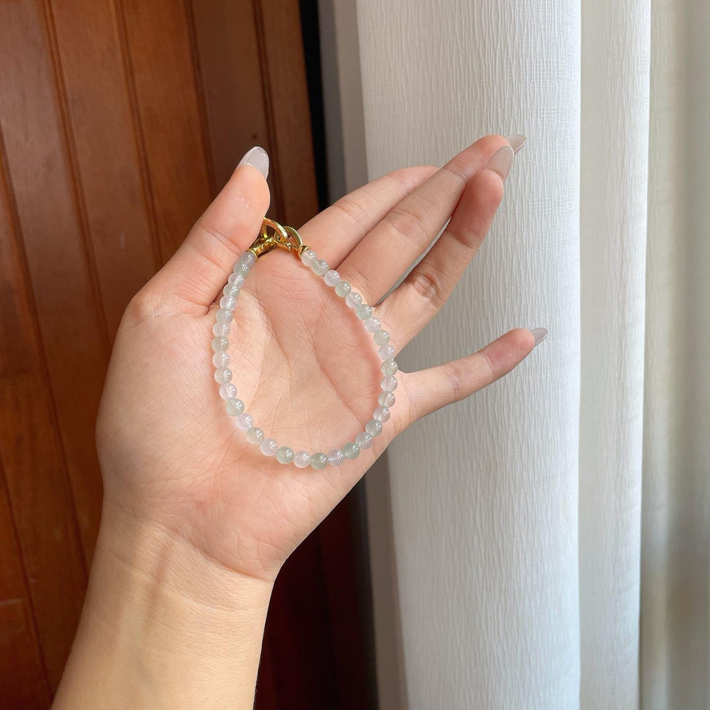 冰种双色翡翠珠串手串（yc267479）