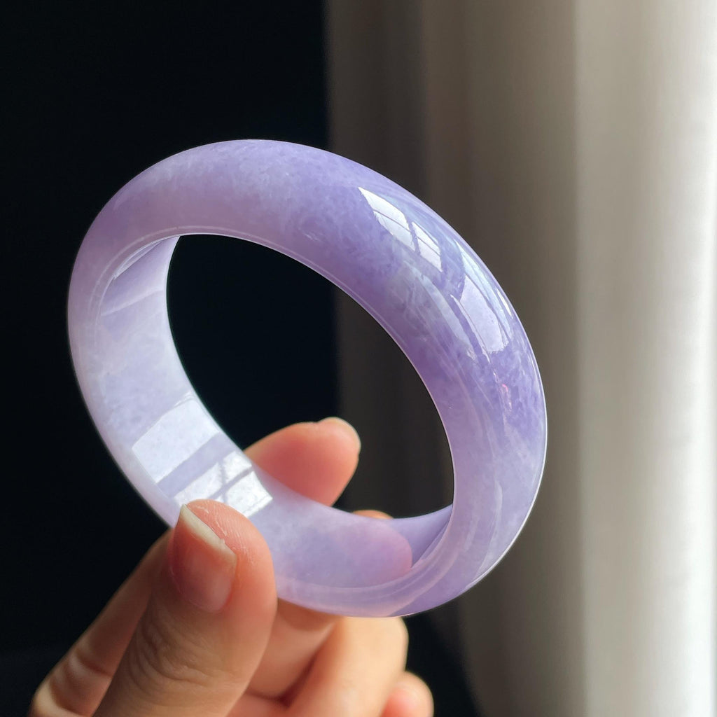 糯冰宽版紫罗兰翡翠平安镯（56.2mm)（yc374805）