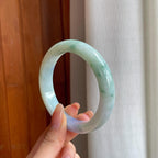 糯冰春彩翡翠平安镯（61mm)（yc360249）