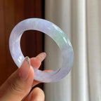 糯冰春彩翡翠平安镯（50.6mm）（yc354238）