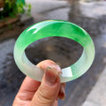 冰种飘花宽版轮胎手镯（57.7mm）（yc297923）